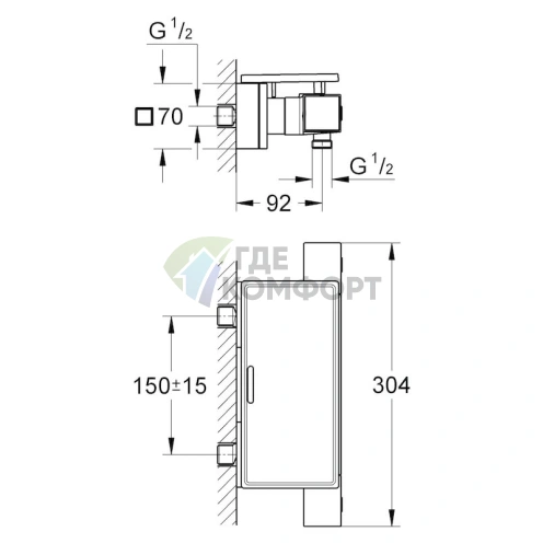 Термостат для душа Grohe Grohtherm Cube 34491000 - фото 4