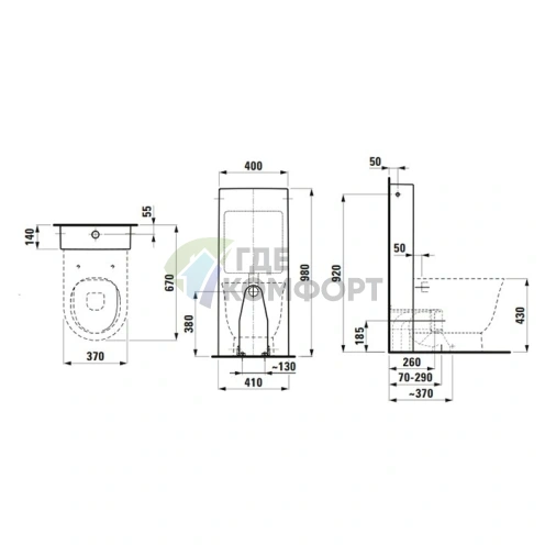 Унитаз напольный безободковый Laufen New Classic (8.2385.1.000.000.1) - фото 2