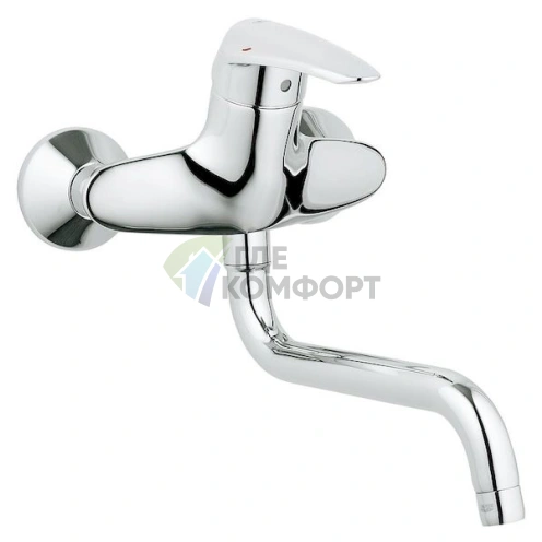 Смеситель Grohe Eurodisc для кухни с выдвижной лейкой и керамическим картриджем - фото 1