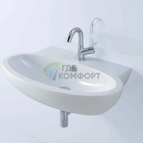 Подвесная раковина AZZURRA COMODA 80×50 см, белая, с отверстием под смеситель - фото 1