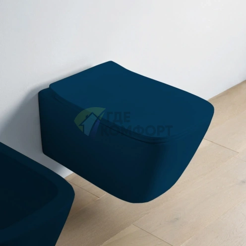 Подвесной унитаз Artceram A16 Rimless 36x52 см, цвет блю-нотте (ASV003 36 00) - фото 1