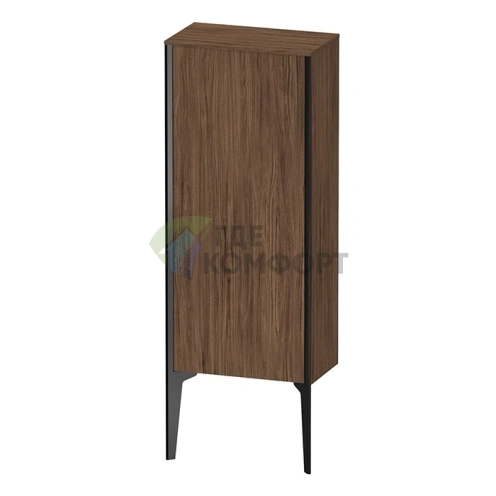 Подвесной шкаф Duravit XViu 890x400x240 мм, 1 дверь, цвет walnut dark/черный матовый (XV1305LB221) - фото 1