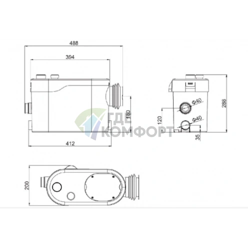 Напорная установка отвода сточной воды Wilo Native RLS 3 SWC (с измельчителем) - фото 2