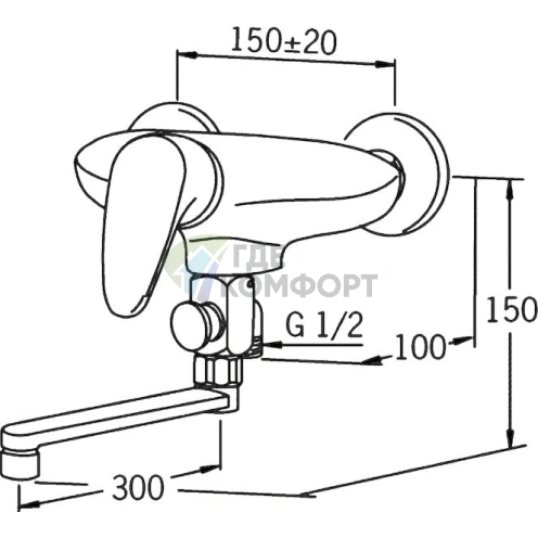 Смеситель Oras Vega 1872X для ванны с термостатом и душевой лейкой - фото 2