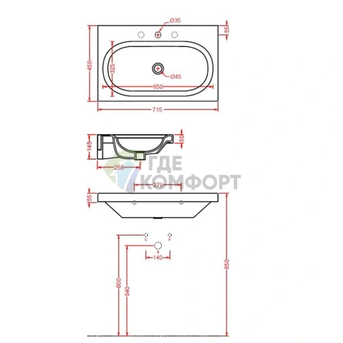 Раковина Artceram Blend подвесная-накладная-встроенная с 1 отв под смесительитель 71х45см цвет белый - фото 2