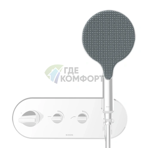 Термостатический смеситель для душа BOSSINI APICE с ручным душем, 2 вентиля, белый матовый (Z00521.045) - фото 1