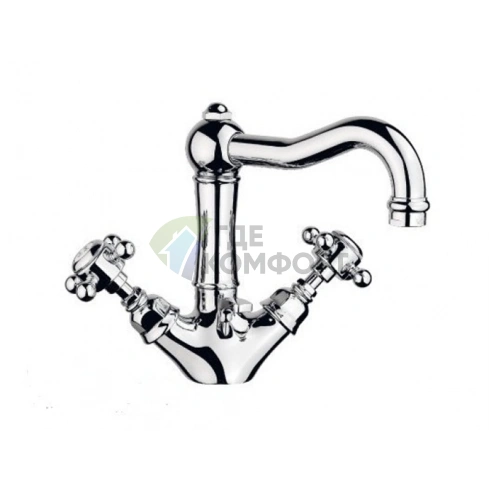 Смеситель для раковины Nicolazzi Half Dome с двумя ручками, хром (1432CR70) - фото 1