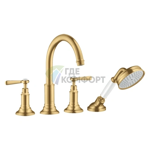 Смеситель AX Montreux для установки на край ванны в цвете шлифованное золото (16550250) - фото 1