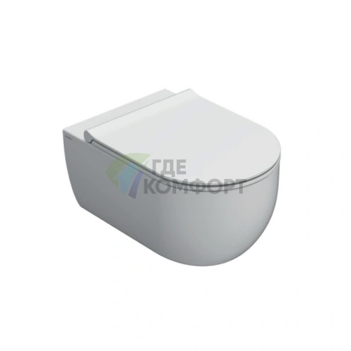 Подвесной унитаз GLOBO Mode безободковый 53x34 см, белый (MES02BI) - фото 1