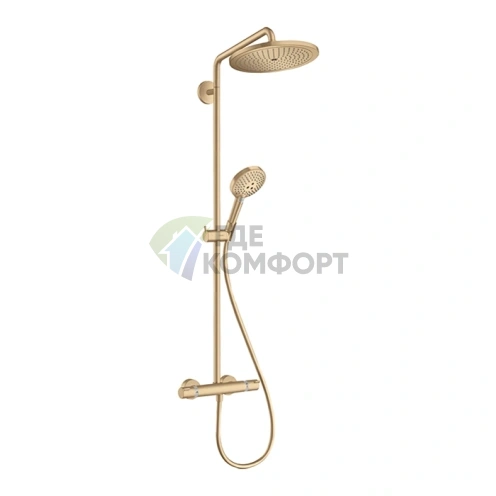 Душевая система HANSGROHE CROMA SELECT S с термостатом и верхним душем в цвете шлифованная бронза (26890140) - фото 1
