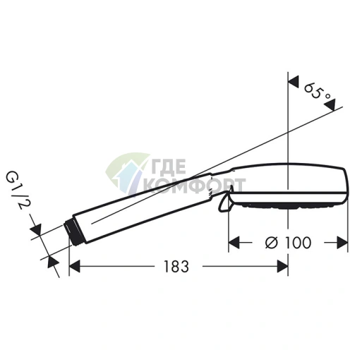 Ручная насадка для душа HG Crometta Multi: 3 режима (Дождь, Турбо, Массаж), белый/хром (26823400) - фото 2