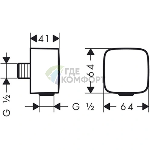HG FixFit: Шланговое подсоединение с клапаном обратного тока в хромированном исполнении (26457000) - фото 2