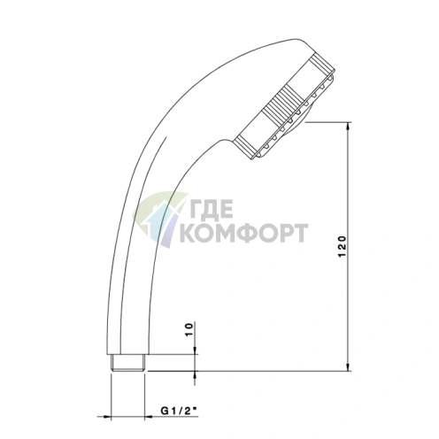Лейка ручного душа Nicolazzi гидромассажная для серий Cristallo и Signal, хром (C7105CR) - фото 2
