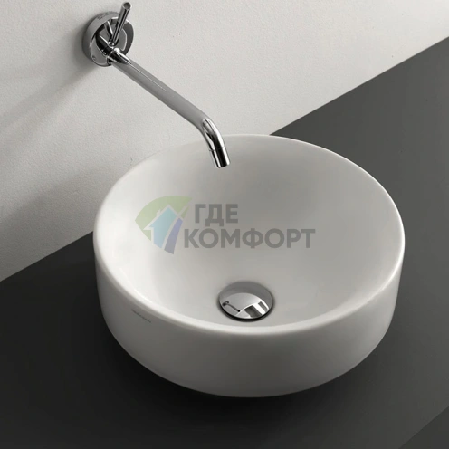 Раковина Kerasan Cento круглая 35 см, белая матов (355830) - фото 1