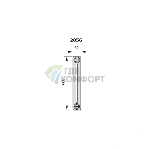 Трубчатый стальной радиатор Zehnder Charleston Completto Z-2056/26 секций с нижним подключением V001 - фото 3