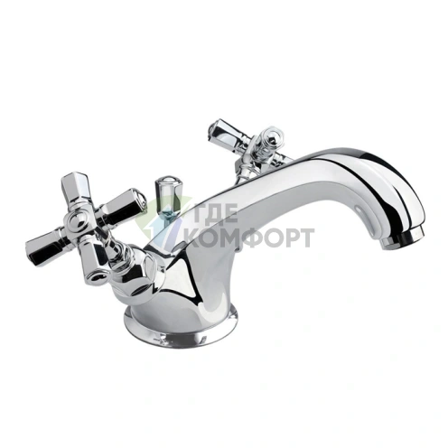 Смеситель для раковины Nicolazzi Teide Foure с донным клапаном в хроме (1932CR45) - фото 1