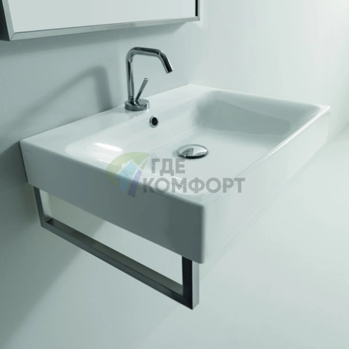 Раковина KERASAN Cento 60×45 накладная с одним отверстием белая (353101*1) - фото 1