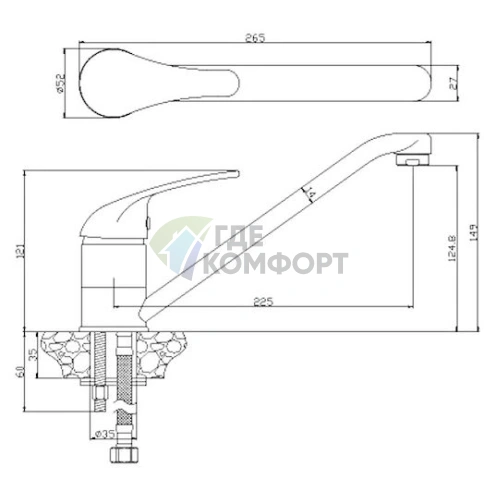 Кухонный смеситель Rossinka Y Y40-21 хром - фото 2