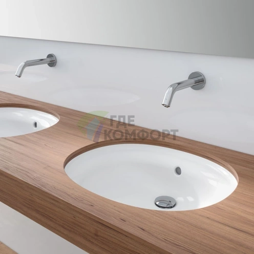 Раковина TOTO Public белая встраиваемая снизу 54×46 см с покрытием CeFiONtect (LW764Y#XW) - фото 2