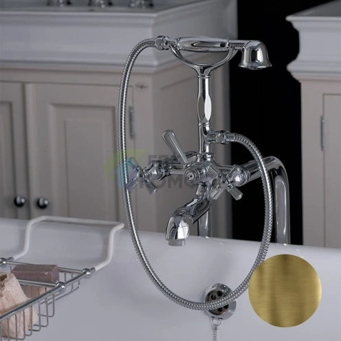 Смеситель для ванны Nicolazzi Teide Four с душевой лейкой и шлангом, бронза (1901BZ45) - фото 1