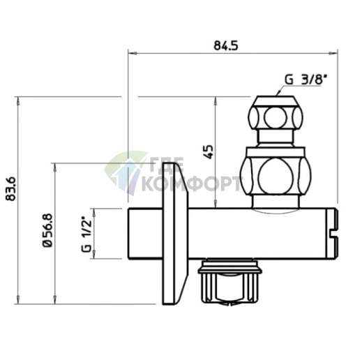 Запорный кран-фильтр Gessi для подключения воды под раковину 1/2, хром (01009#031) - фото 2