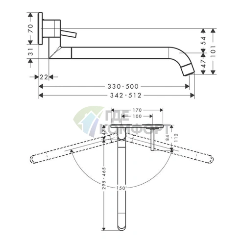 Элегантный смеситель для кухни AX Uno в цвете шлифованное красное золото (38815310) - фото 2