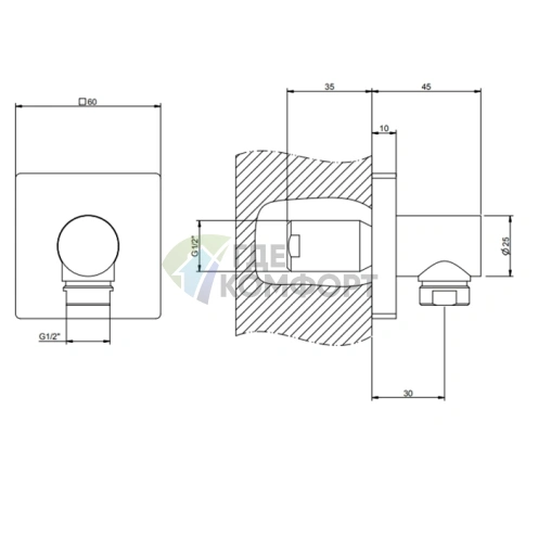 Смеситель GESSI Rilievo с выводом воды 1/2, цвет черный, размер XL (59169#299) - фото 2