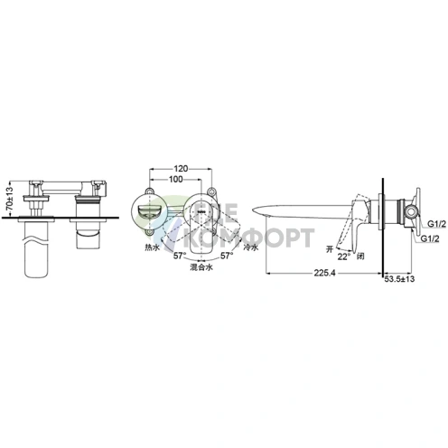 Смеситель для раковины TOTO MH/NEOREST скрытого монтажа в хроме (TLG04310R) - фото 2