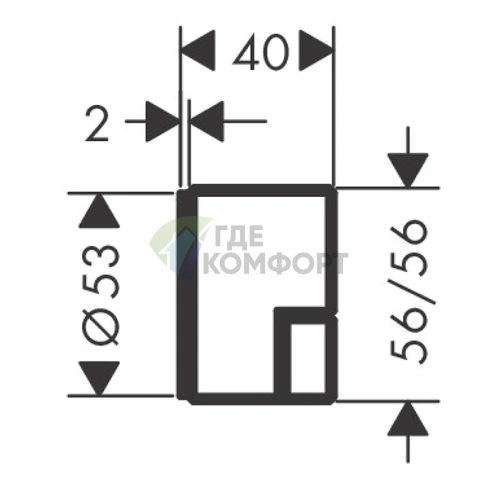 Запорный вентиль AX Edge встраиваемый, алмазная огранка, полированное красное золото (46771300) - фото 2