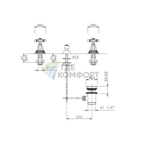 Комплект для биде Nicolazzi Impero в золотом цвете (1210GO36) - фото 2