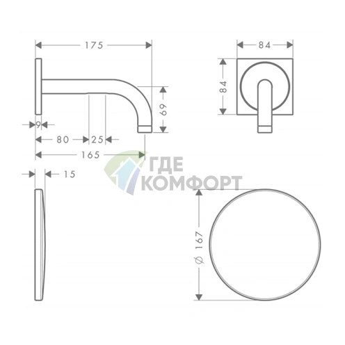 Электронный смеситель AX Uno для раковины, хром (38119000) - фото 2