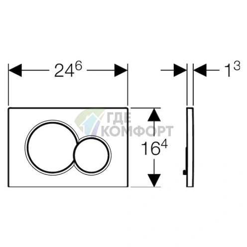 Кнопка смыва Geberit Sigma 01 115.770.21.5 для скрытого монтажа, хром - фото 2