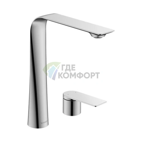 Смеситель для раковины Duravit D.1 высокий на 2 отверстия, хром (D11130002010) - фото 1