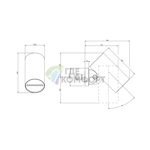 Настенный верхний душ GESSI 316 FLESSA, 4 струи, 79 мм, цвет Black XL (57201#299) - фото 2