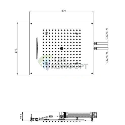 Верхний душ BOSSINI DREAM/2 с LED-подсветкой RGB и хромированным покрытием (H38906.030) - фото 2