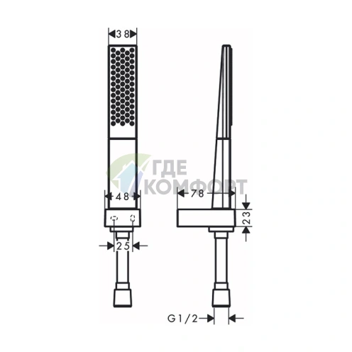 Душевой набор HG Rainfinity с лейкой-палочкой, держателем и шлангом 125 см, белый матовый (26857700) - фото 2