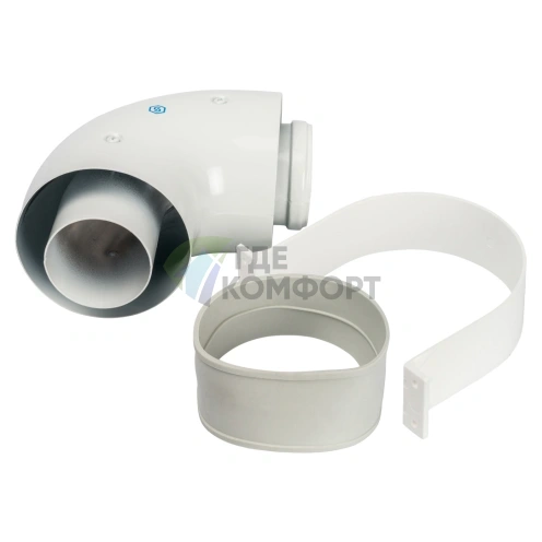 Отвод Stout коаксиальный 90 гр. DN60/100-п/м SCA-6010-000090 - фото 1