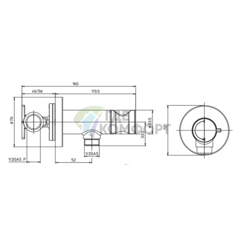 Гигиенический комплект Bossini Talita: смеситель, лейка для биде и шланг (E37006B.030) - фото 2