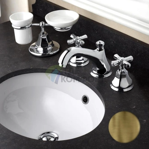 Смеситель для раковины Nicolazzi Teide на 3 отверстия с донным клапаном в бронзовом цвете (1908BZ45) - фото 1