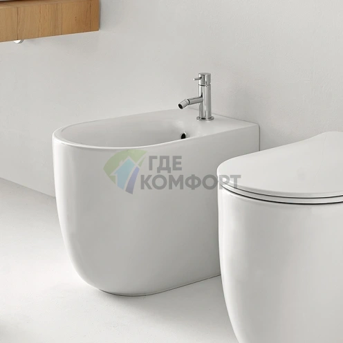 Напольное биде Kerasan Nolita 55×35 см, белое матовое (532030x1) - фото 1