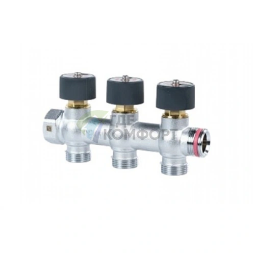 Коллектор REHAU (РЕХАУ - 11316453001)регулирующий, распределительный G3/4 с 3 отводами G 3/4 - фото 1