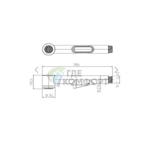 Ручная душевая лейка BOSSINI MACAN 34 мм, хром (B00490.030) - фото 2