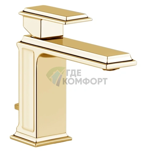 Смеситель для раковины Gessi Eleganza с донным клапаном в шлифованном золоте (46001#087) - фото 1