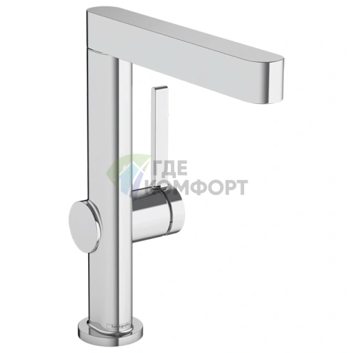 Смеситель для раковины Hansgrohe Finoris: однорычажный, с поворотным изливом и донным клапаном, хром (76060000) - фото 1