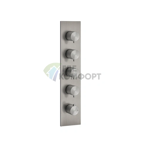 Термостатический смеситель GESSI на 4 выхода с наружной резьбой 3/4 (цвет steel brushed) (54518#239) - фото 1