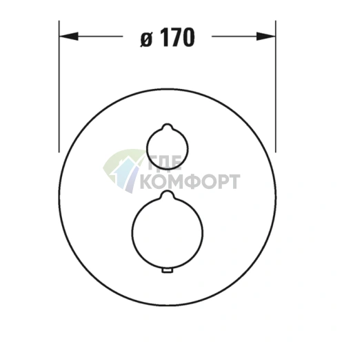 Термостатический смеситель для ванны Duravit C.1 скрытого монтажа с переключателем, хром (C15200014010) - фото 2