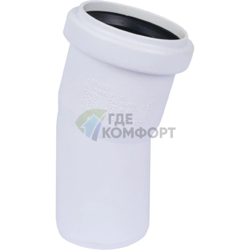 Отвод канализационный Raupiano Plus 50х15° REHAU (РЕХАУ - 11210941002) - фото 3