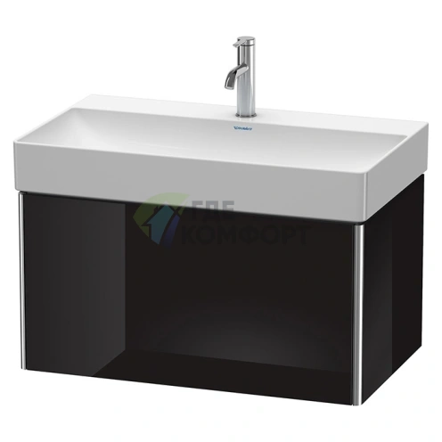 Тумба под раковину Duravit XSquare подвесная с ящиком, цвет черный глянцевый (XS406204040) - фото 1