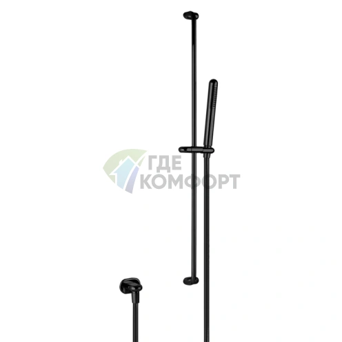Душевая штанга Gessi Goccia с ручным душем и настенным выводом в черном цвете (33642#299) - фото 1