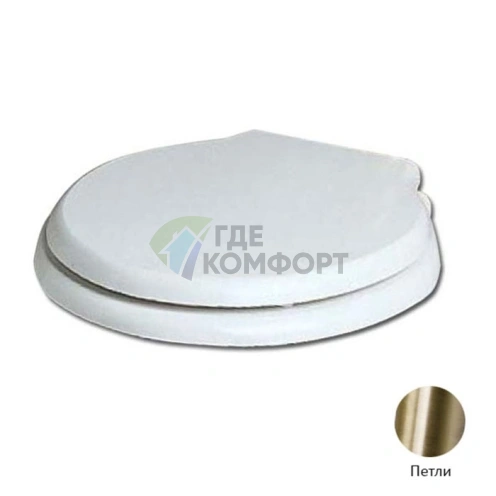 Сиденье для унитаза AZZURRA Giunone-Jubilaeum белое с бронзой, с мягким закрыванием (1800 bi/br) - фото 1